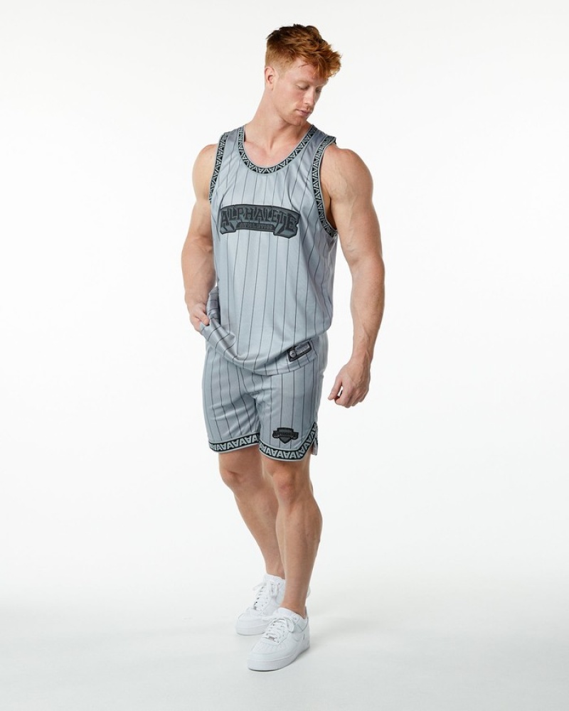 Maiouri Barbati Alphalete Varsity Basketball Jersey Gri | 590276-CBX