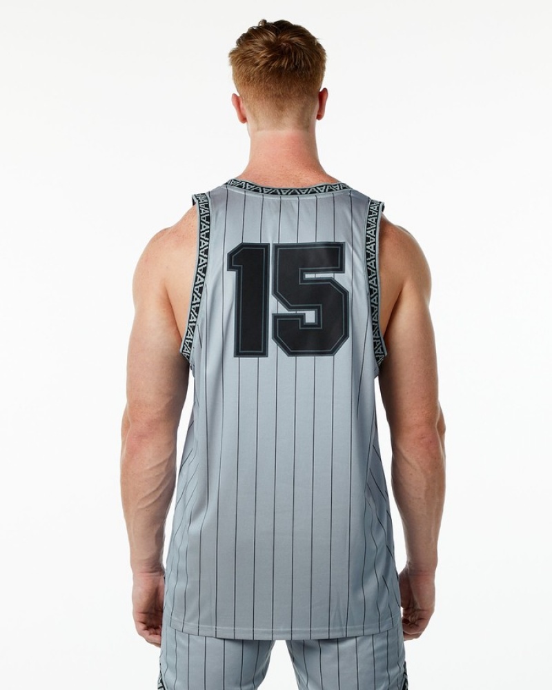 Maiouri Barbati Alphalete Varsity Basketball Jersey Gri | 590276-CBX