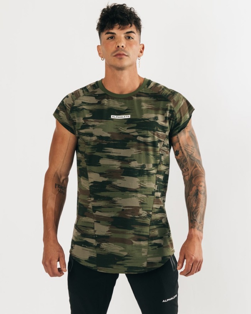 Maiouri Barbati Alphalete Velocity Fara Maneci Masline Verzi Camuflaj | 063951-HOY