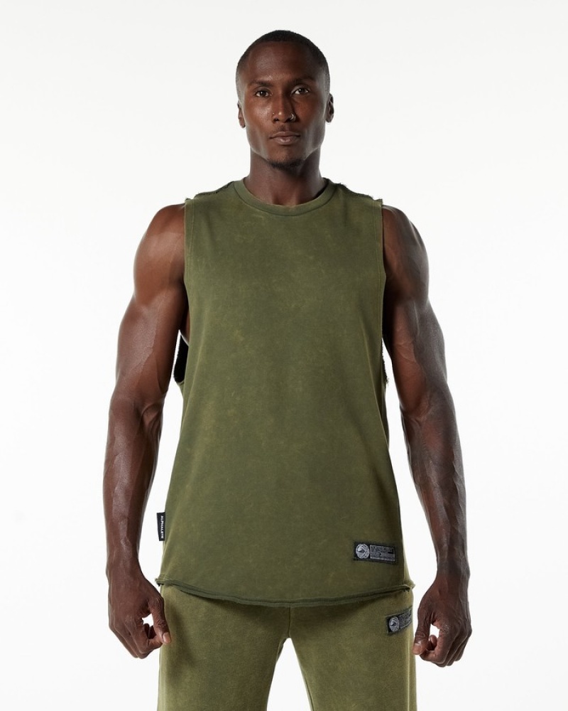 Maiouri Barbati Alphalete Very Terry Cutoff Verzi | 762381-QXG