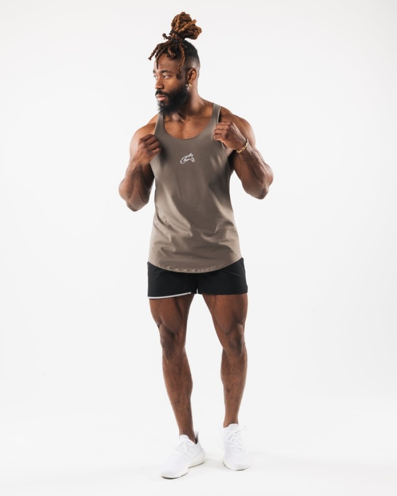 Maiouri Barbati Alphalete Wolf Head Raw Cut Gri Maro | 321869-AJK