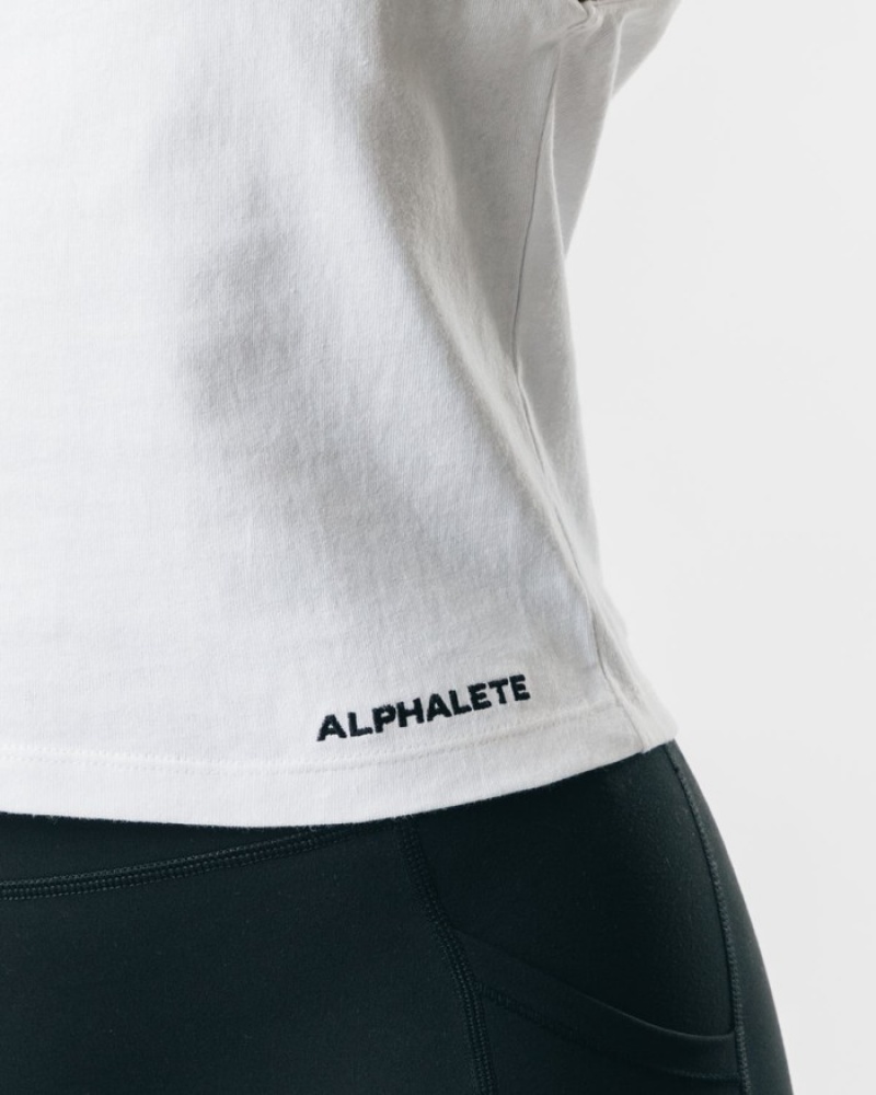 Maiouri Dama Alphalete Heavy Bumbac Cutoff Albi | 896143-MCB