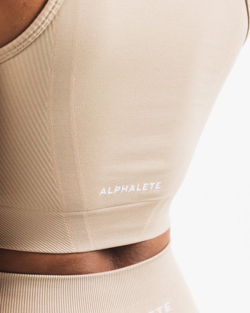Maiouri Dama Alphalete Stratus Crop Bej | 094736-UKZ