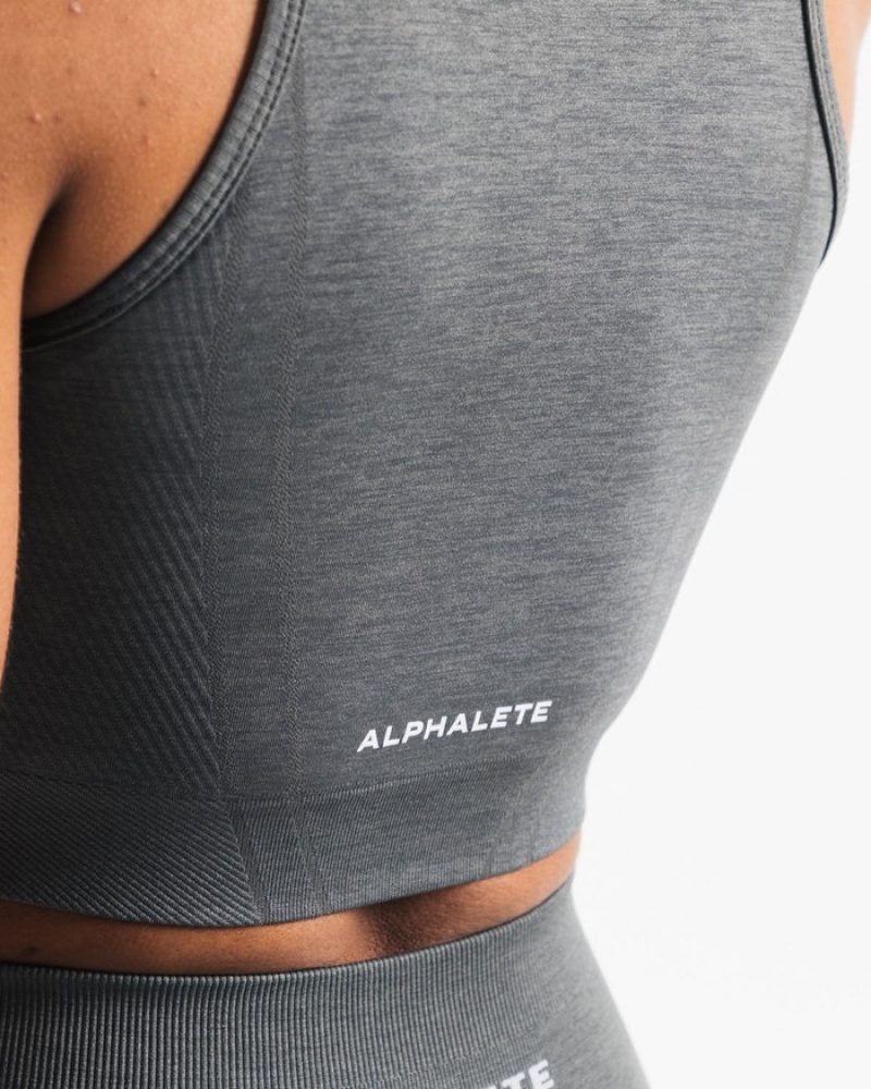 Maiouri Dama Alphalete Stratus Crop Gri | 976854-TVW