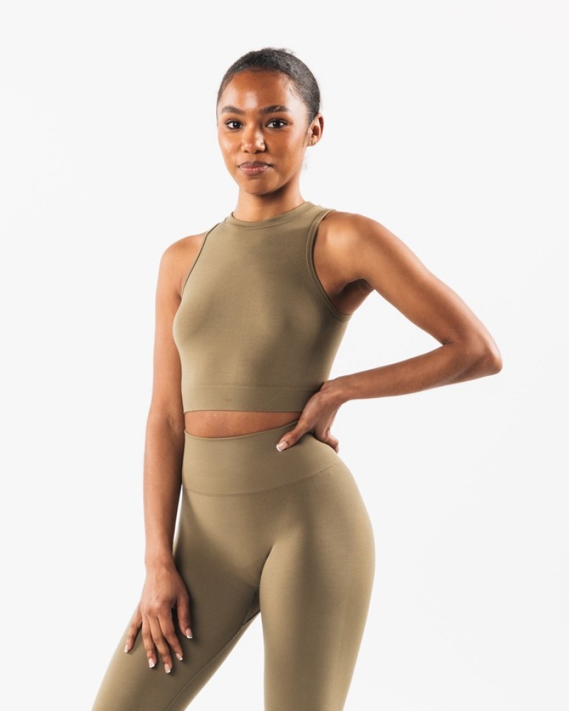Maiouri Dama Alphalete Stratus Crop Gri | 931684-RAE