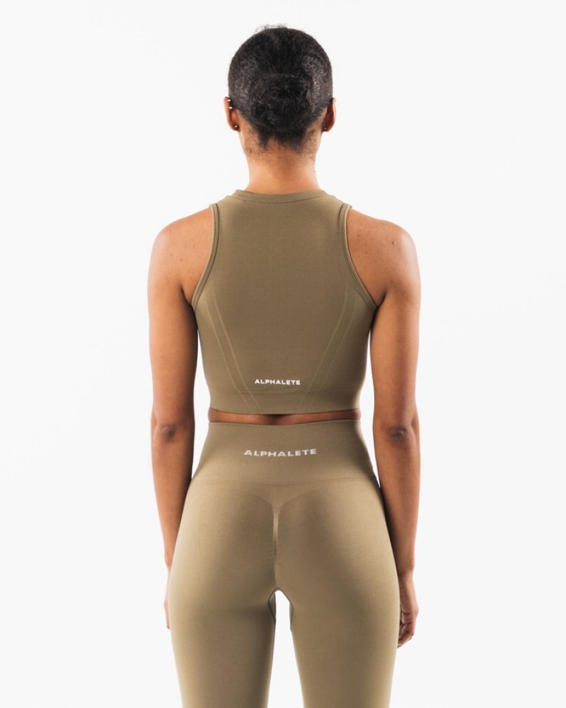 Maiouri Dama Alphalete Stratus Crop Gri | 931684-RAE
