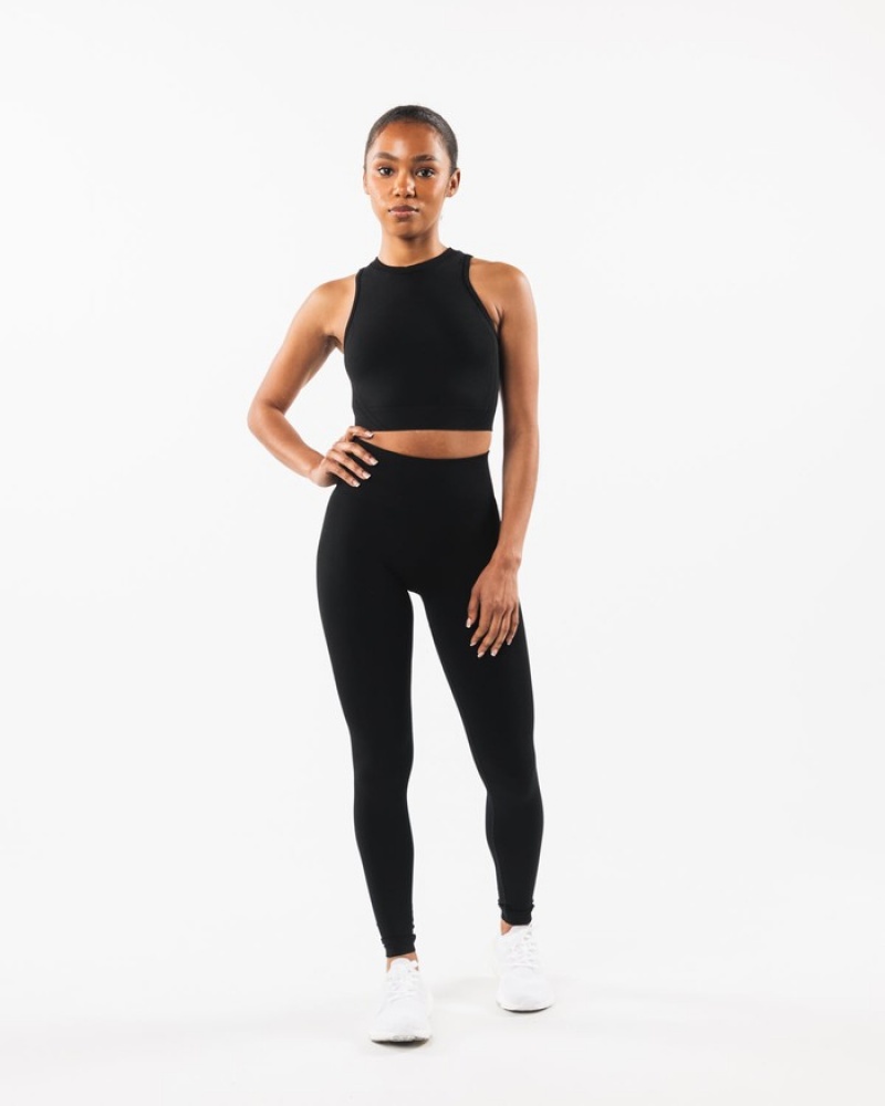 Maiouri Dama Alphalete Stratus Crop Negrii | 614082-PXA