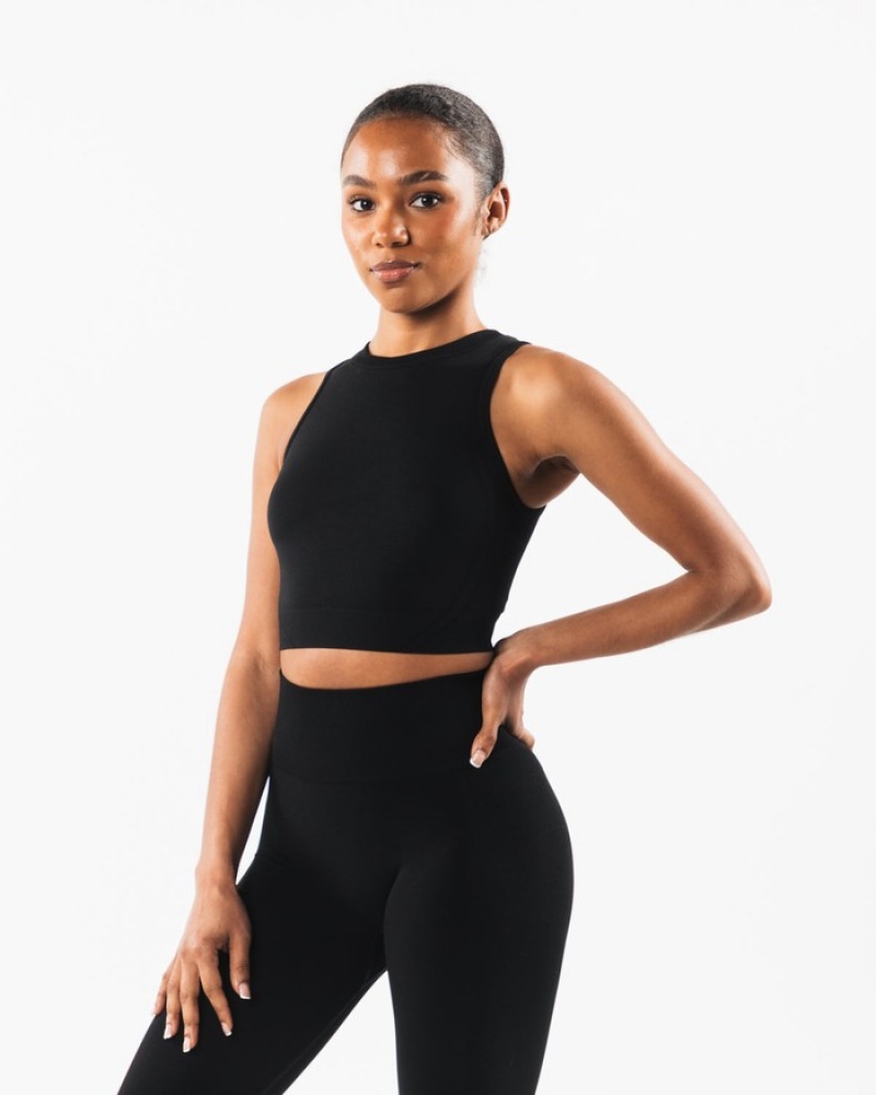Maiouri Dama Alphalete Stratus Crop Negrii | 614082-PXA