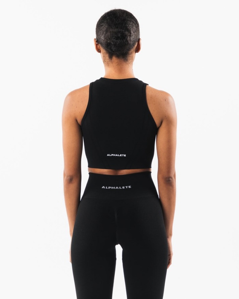 Maiouri Dama Alphalete Stratus Crop Negrii | 614082-PXA