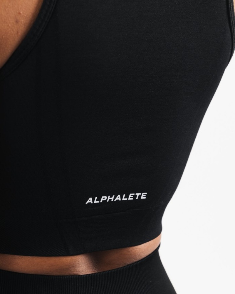Maiouri Dama Alphalete Stratus Crop Negrii | 614082-PXA