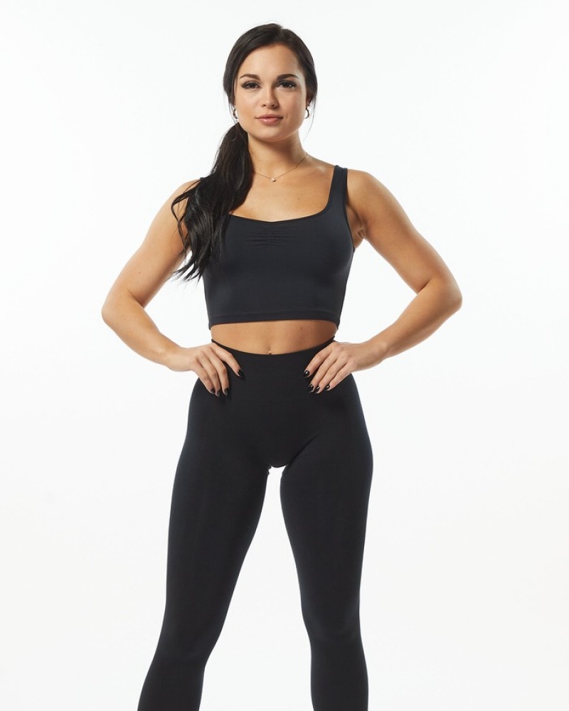 Maiouri Dama Alphalete Ultrasoft Square Neck Negrii | 659721-PUB