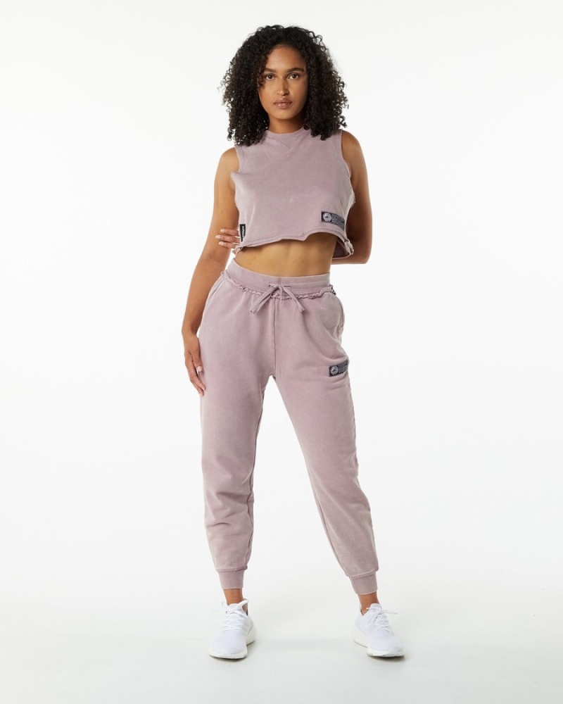 Maiouri Dama Alphalete Very Terry Crop Cutoff Roz | 731584-PNH