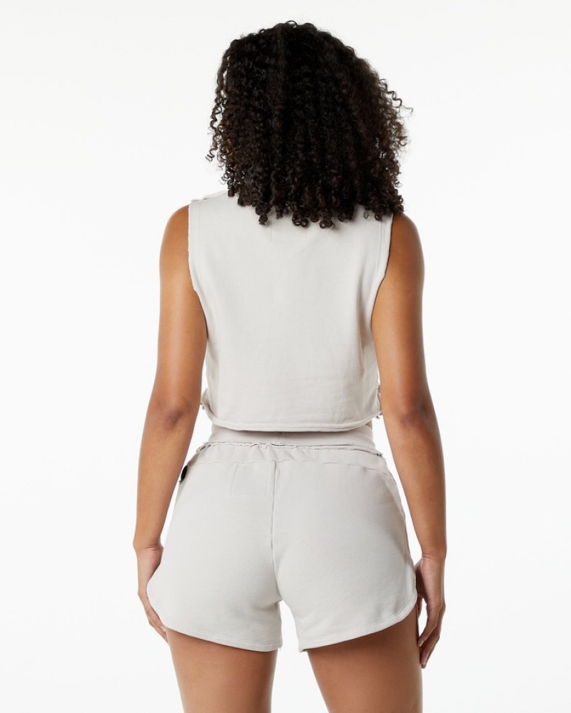 Maiouri Dama Alphalete Very Terry Crop Cutoff Albi | 684023-NLV