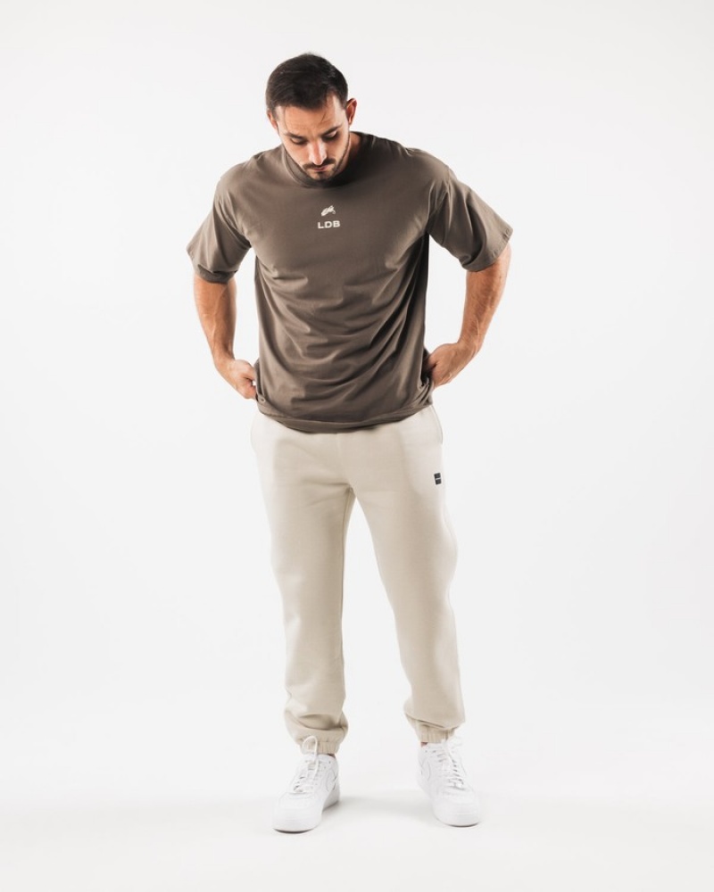 Pantaloni Jogger Barbati Alphalete Academy Relaxed Bej | 812603-LHK