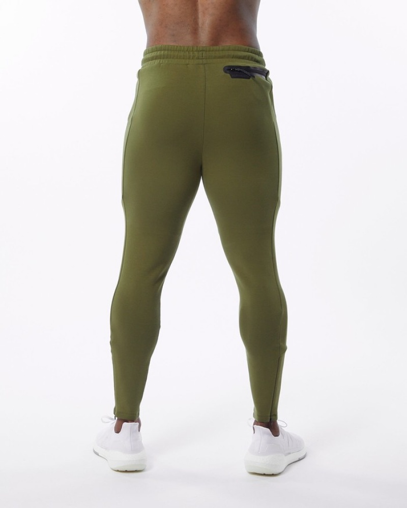 Pantaloni Jogger Barbati Alphalete ELMTS Zip Masline Verzi | 843297-OBP