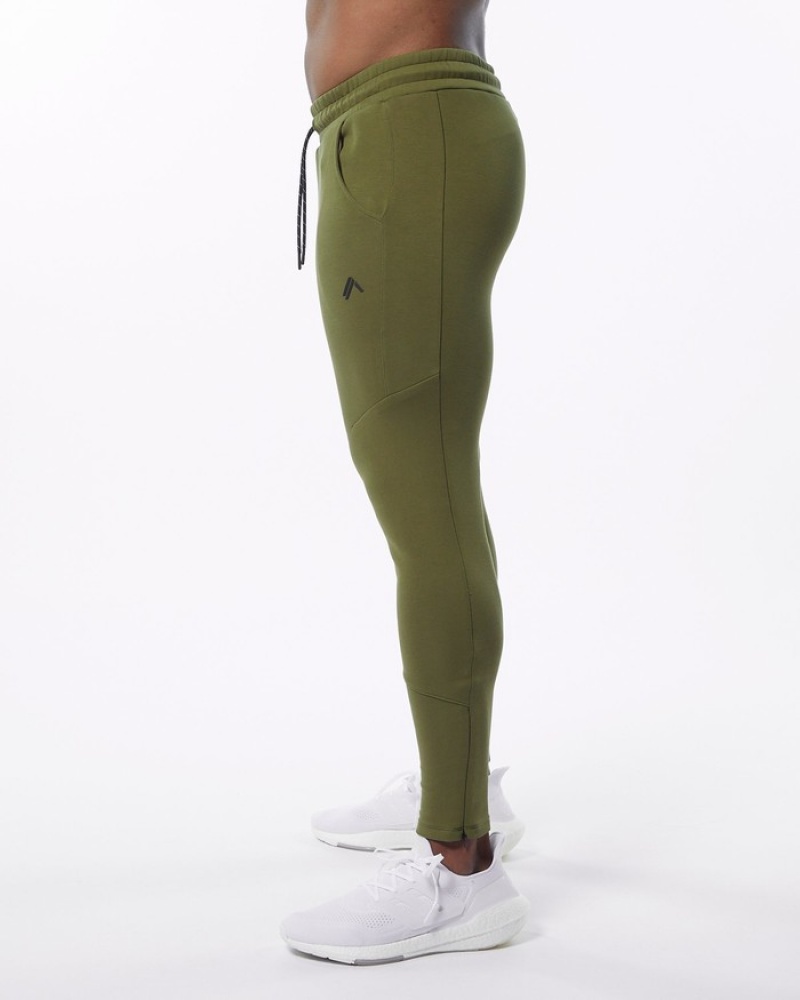 Pantaloni Jogger Barbati Alphalete ELMTS Zip Masline Verzi | 843297-OBP