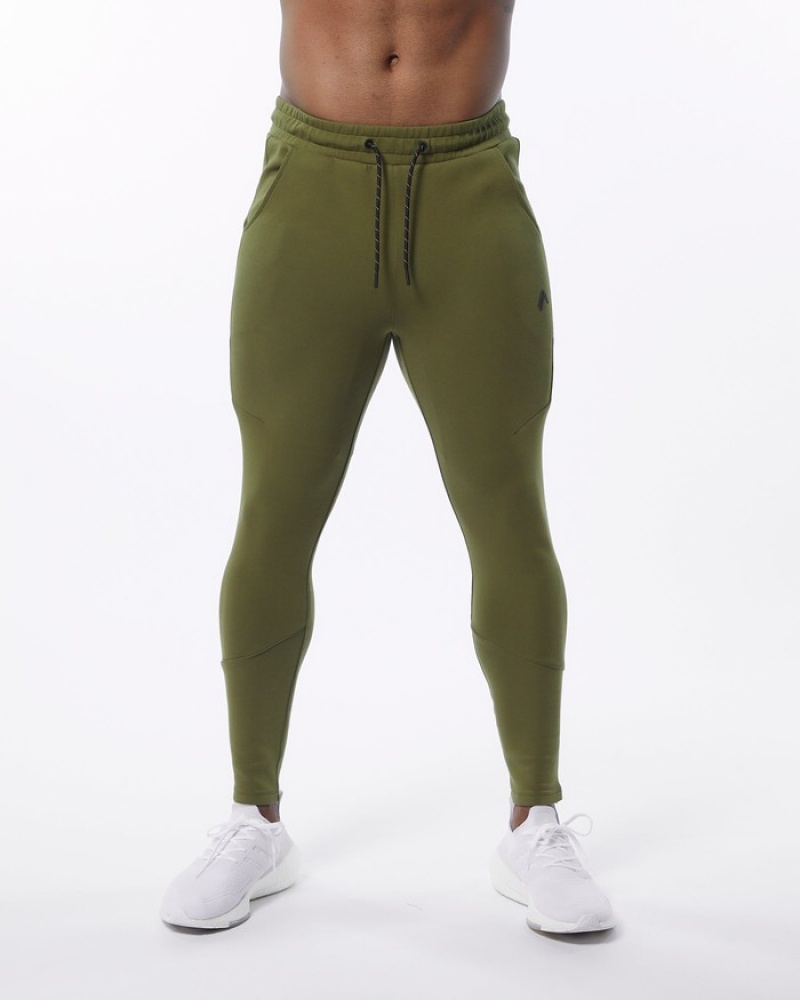 Pantaloni Jogger Barbati Alphalete ELMTS Zip Masline Verzi | 843297-OBP