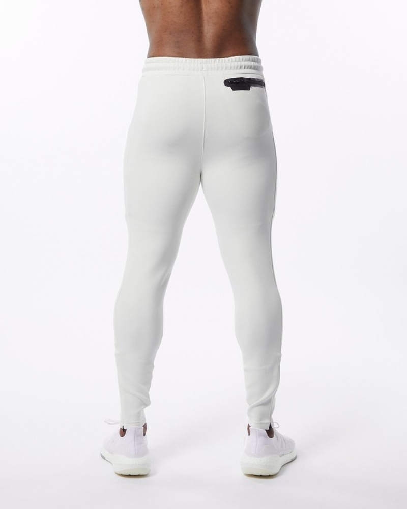 Pantaloni Jogger Barbati Alphalete ELMTS Zip Albi | 380251-MGJ