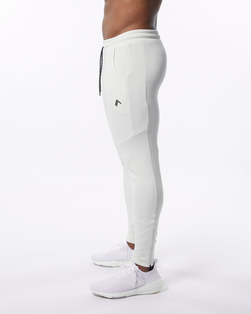 Pantaloni Jogger Barbati Alphalete ELMTS Zip Albi | 380251-MGJ