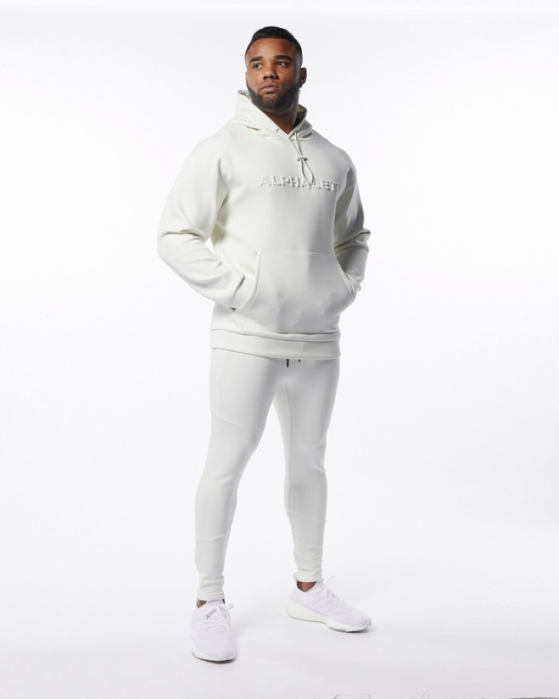 Pantaloni Jogger Barbati Alphalete ELMTS Zip Albi | 380251-MGJ