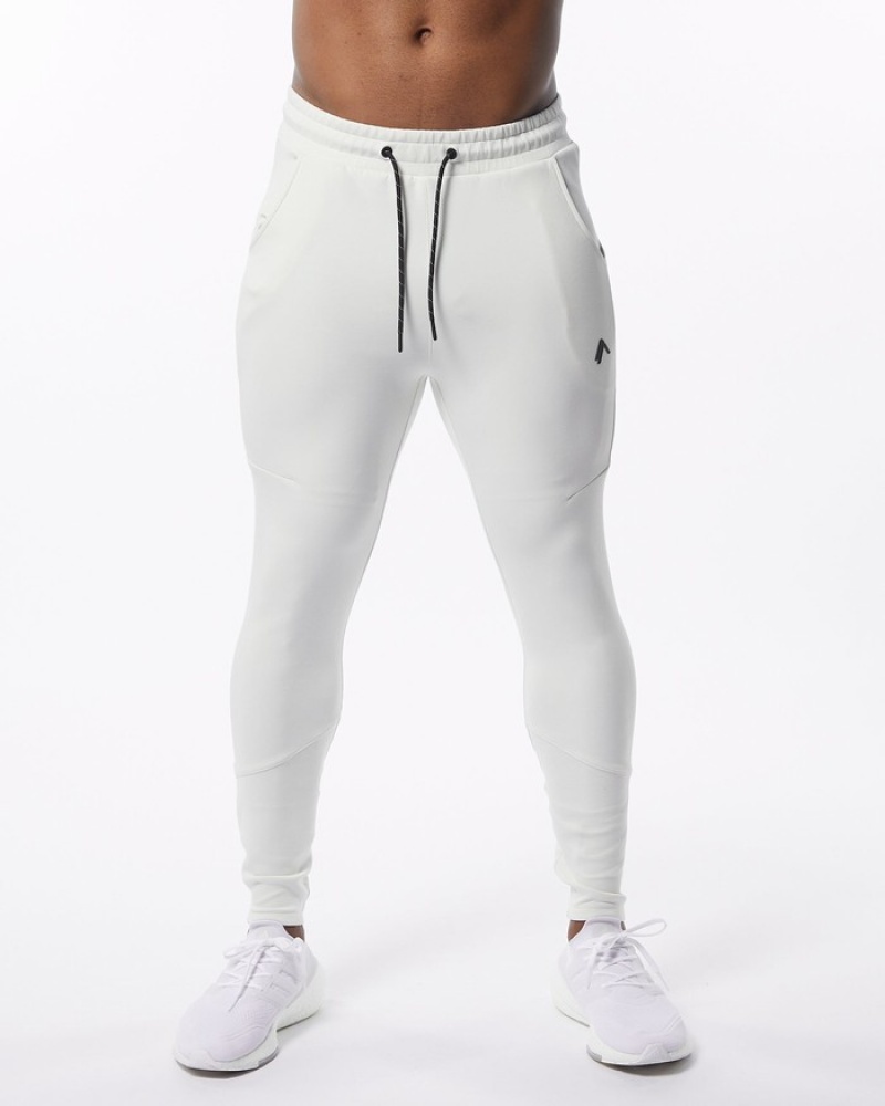 Pantaloni Jogger Barbati Alphalete ELMTS Zip Albi | 380251-MGJ