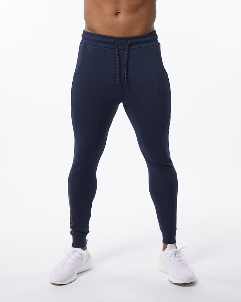 Pantaloni Jogger Barbati Alphalete ELMTS Cuffed Bleumarin | 702413-XZG