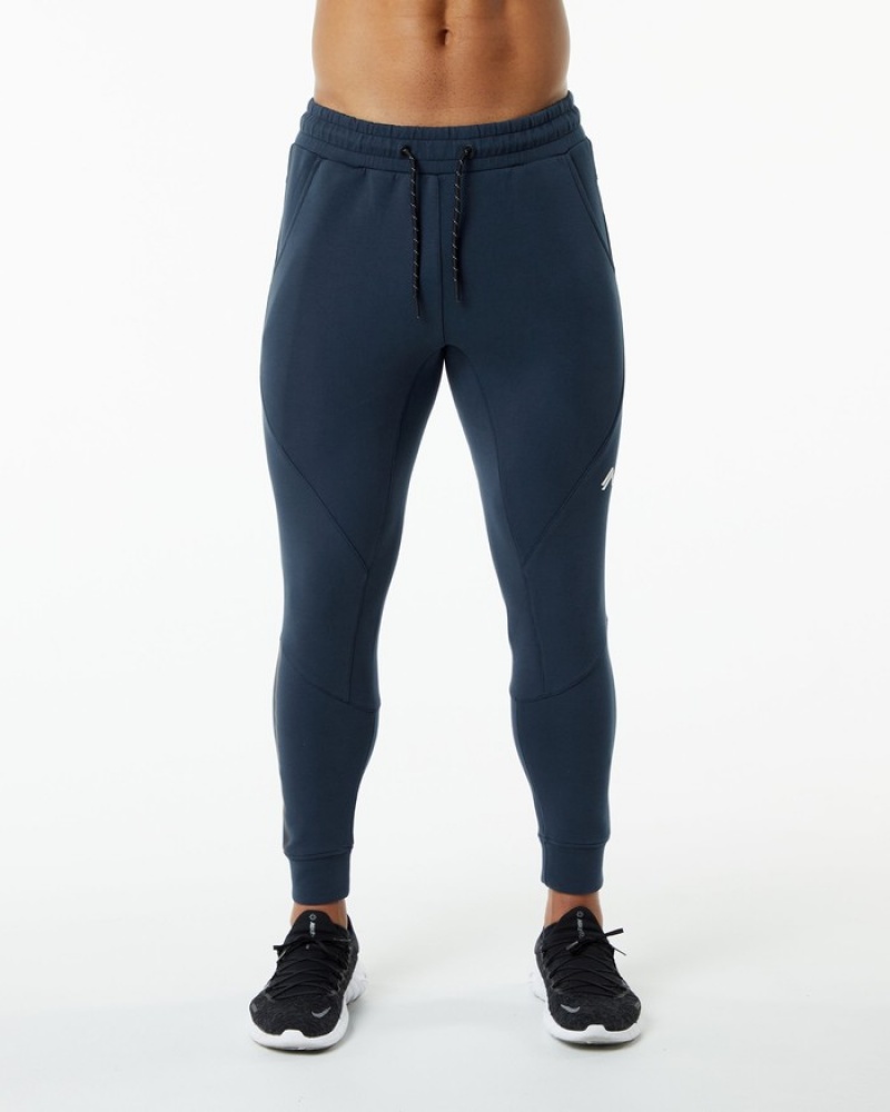 Pantaloni Jogger Barbati Alphalete ELMTS Cuffed Bleumarin | 205913-SJZ