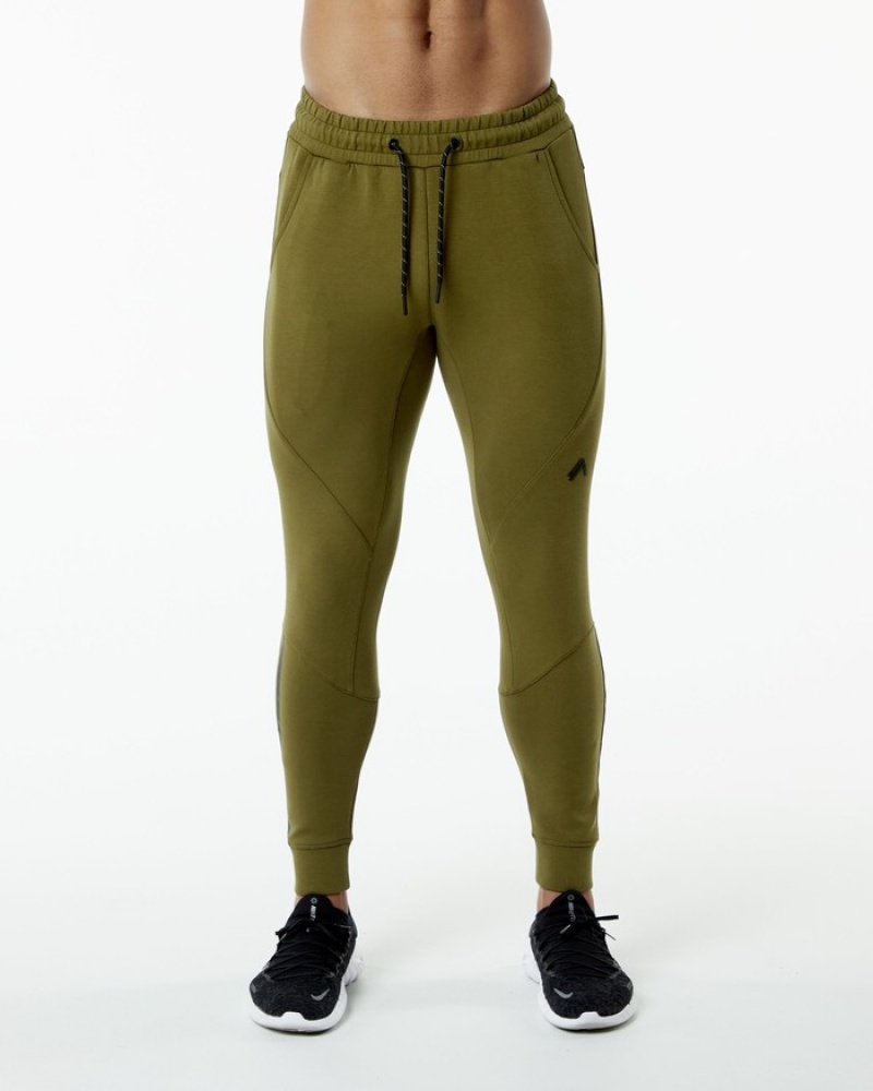 Pantaloni Jogger Barbati Alphalete ELMTS Cuffed Verzi | 147938-MSL