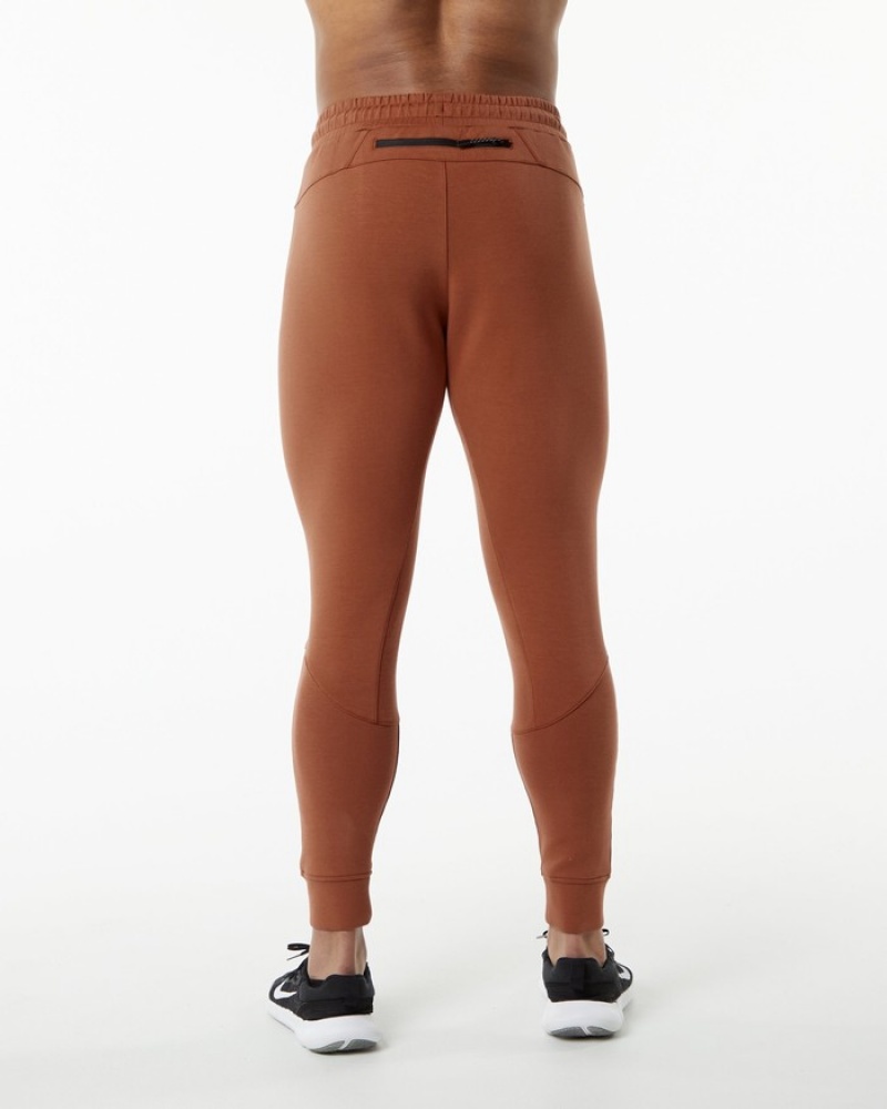 Pantaloni Jogger Barbati Alphalete ELMTS Cuffed Rosii Inchis | 593082-OTB