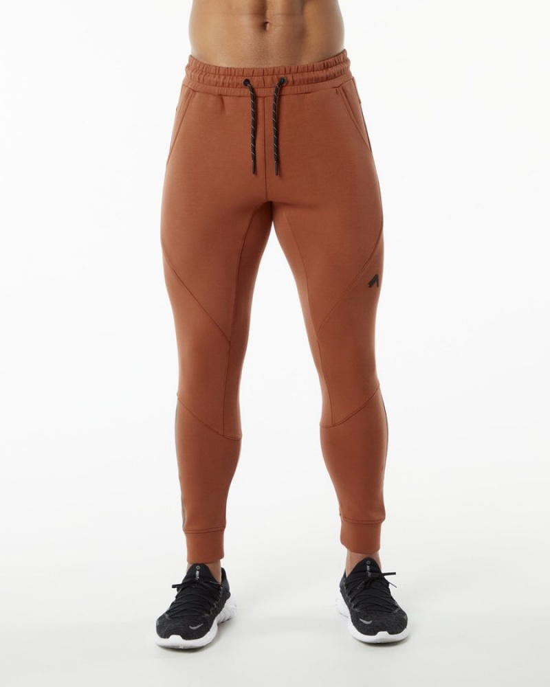 Pantaloni Jogger Barbati Alphalete ELMTS Cuffed Rosii Inchis | 593082-OTB