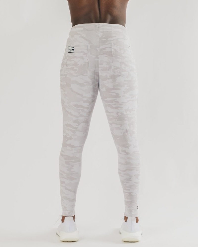 Pantaloni Jogger Barbati Alphalete Identity Argintii Camuflaj | 210738-WGH