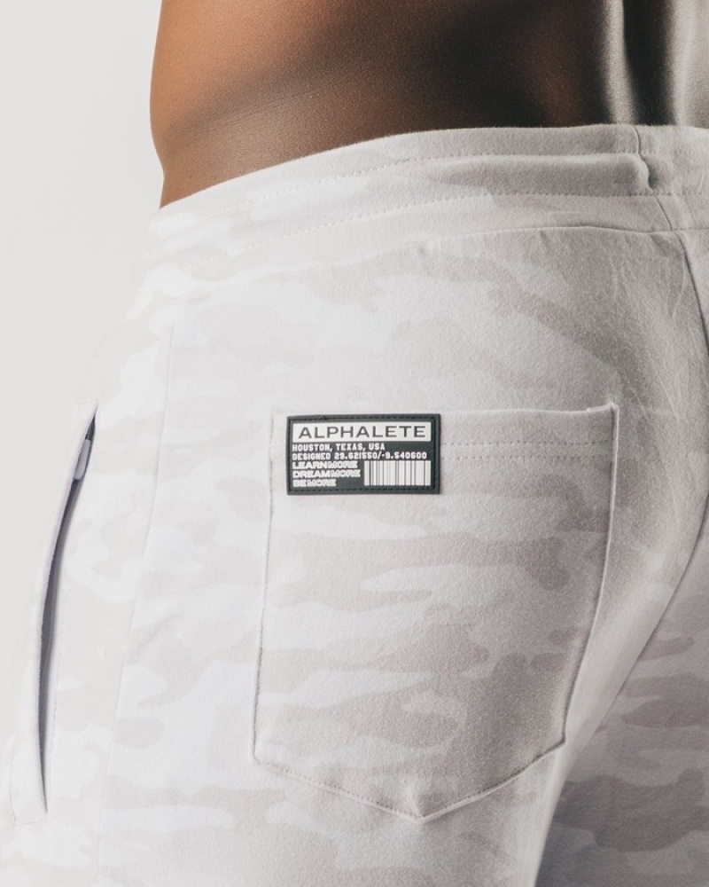 Pantaloni Jogger Barbati Alphalete Identity Argintii Camuflaj | 210738-WGH