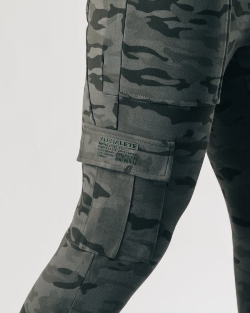 Pantaloni Jogger Barbati Alphalete Identity Cargo Camuflaj | 170392-BAD