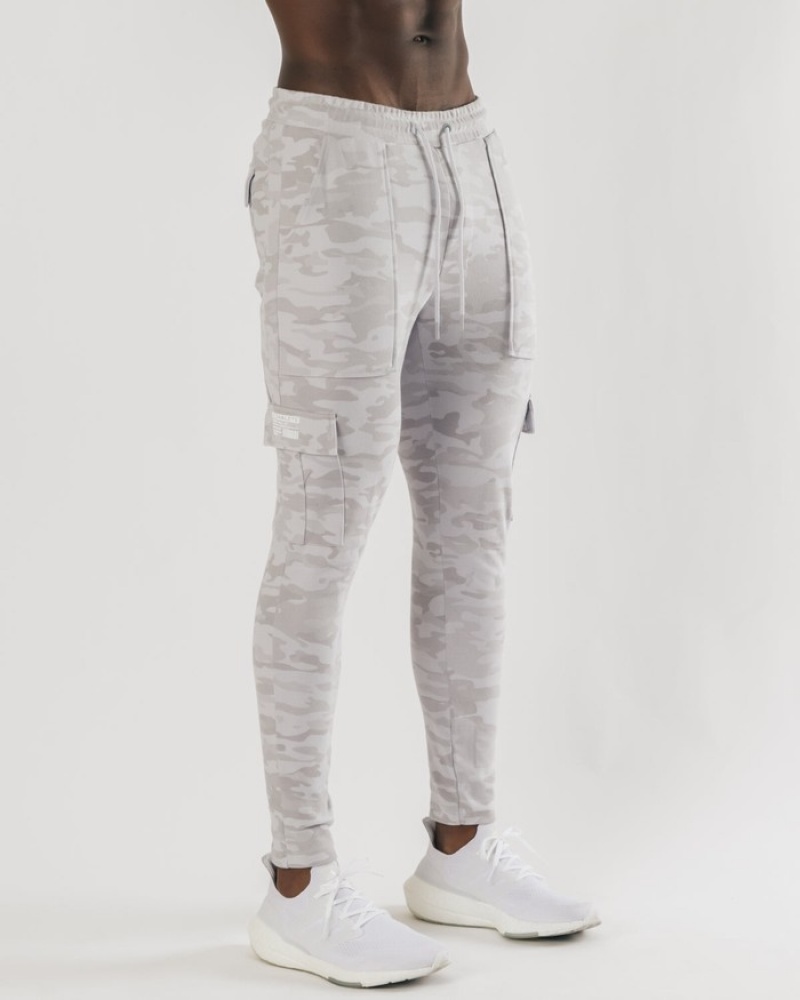 Pantaloni Jogger Barbati Alphalete Identity Cargo Argintii Camuflaj | 569783-ZQO