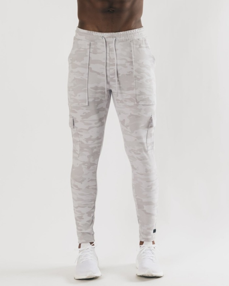 Pantaloni Jogger Barbati Alphalete Identity Cargo Argintii Camuflaj | 569783-ZQO