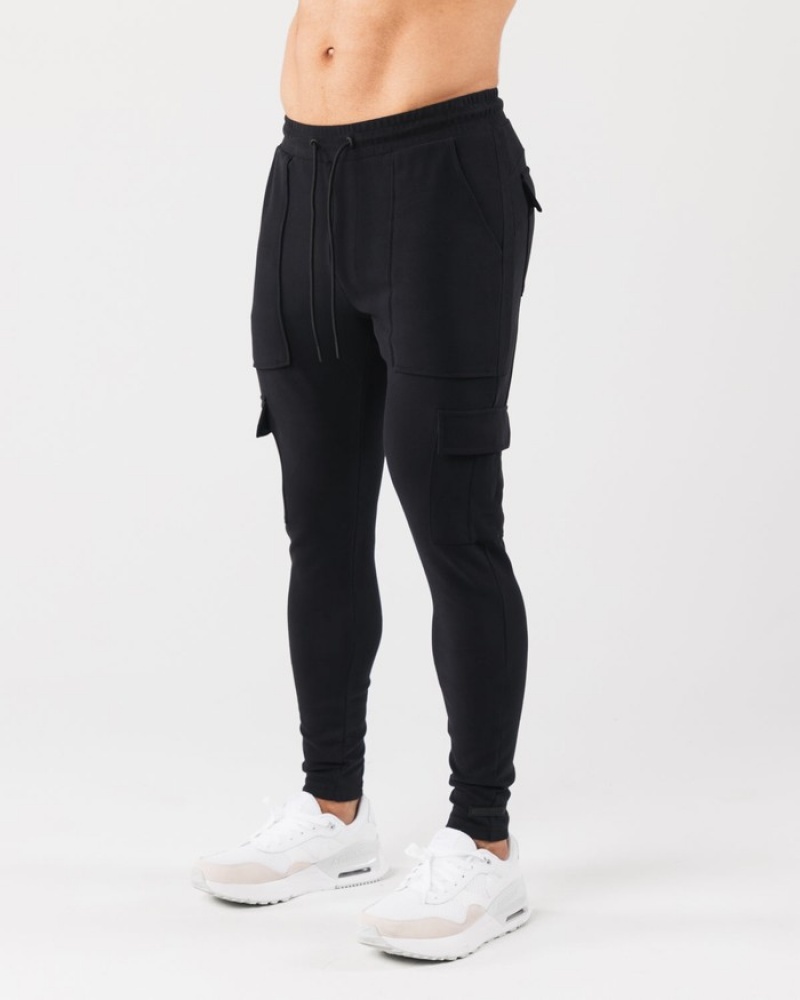 Pantaloni Jogger Barbati Alphalete Identity Cargo Negrii | 209468-ZQW