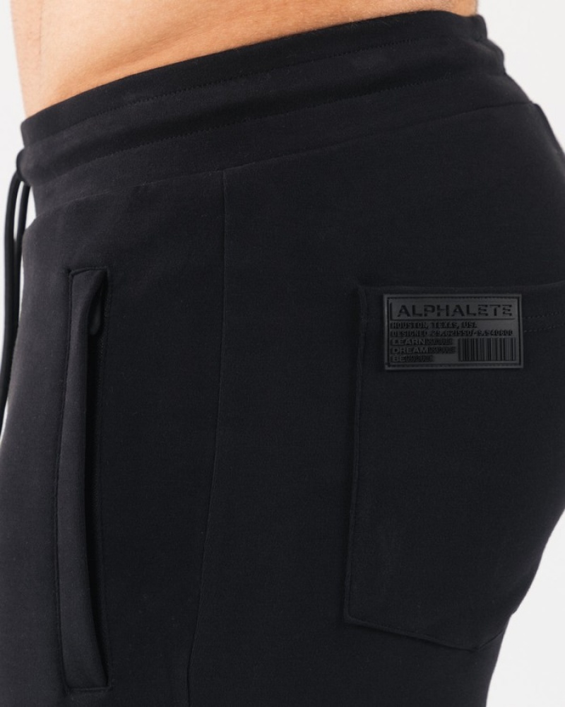 Pantaloni Jogger Barbati Alphalete Identity Negrii | 862140-PKL