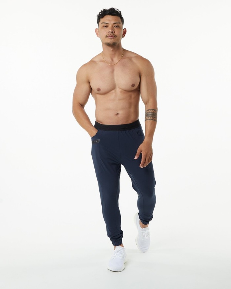 Pantaloni Jogger Barbati Alphalete Studio Bleumarin | 594380-MWP