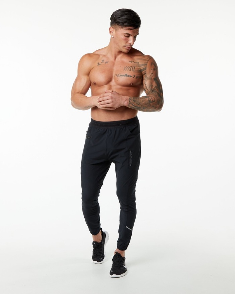 Pantaloni Jogger Barbati Alphalete Studio Negrii Argintii | 174836-IUJ
