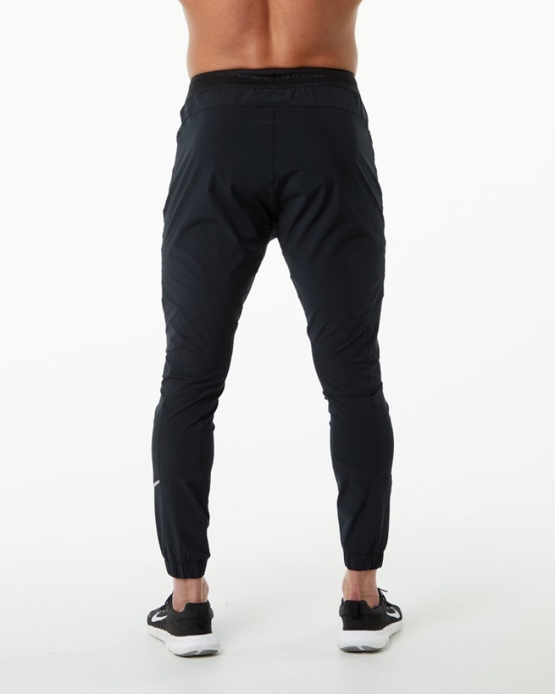 Pantaloni Jogger Barbati Alphalete Studio Negrii Argintii | 174836-IUJ