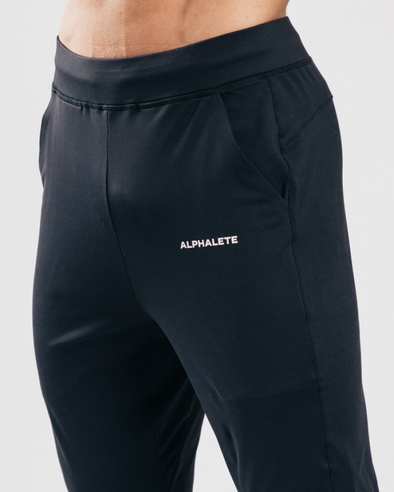 Pantaloni Jogger Barbati Alphalete Trace Negrii | 183942-ORE