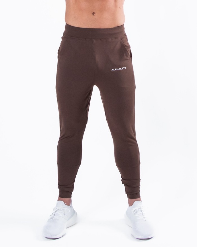Pantaloni Jogger Barbati Alphalete Trace Cafe | 486701-MTO