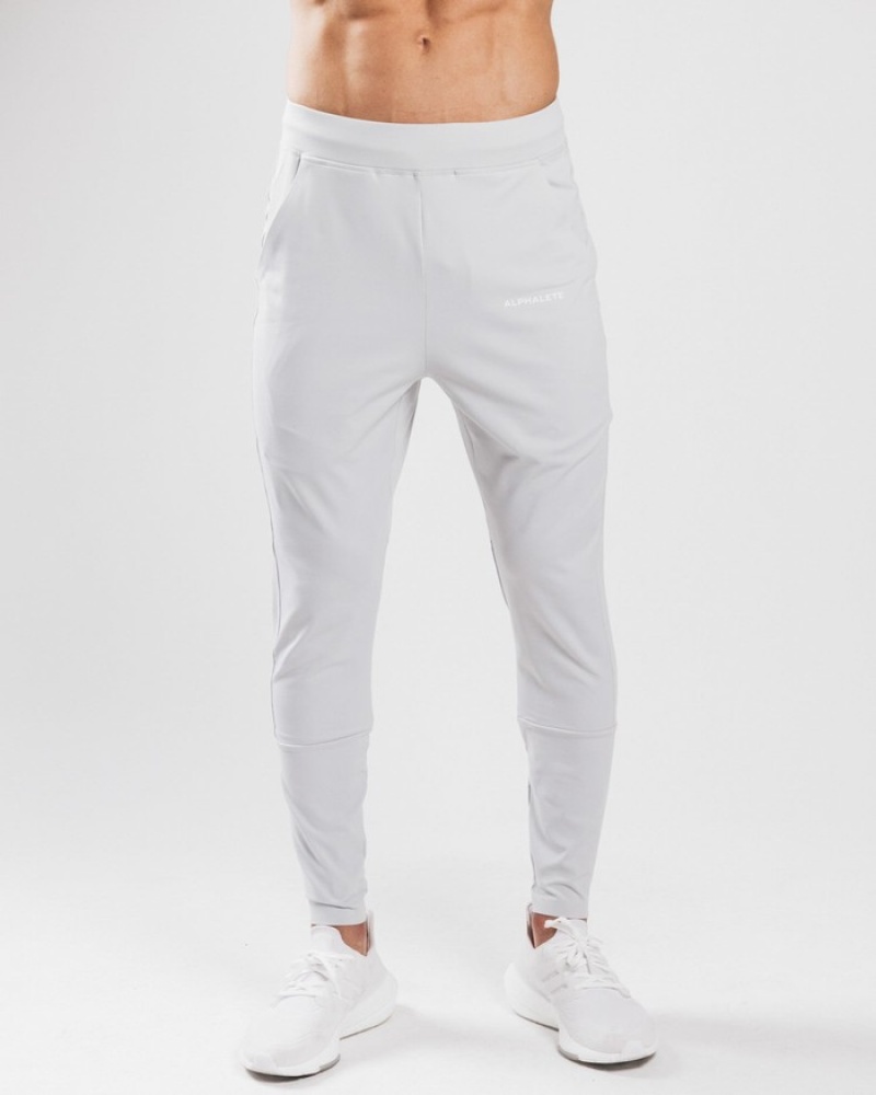 Pantaloni Jogger Barbati Alphalete Trace Argintii | 586437-IBS