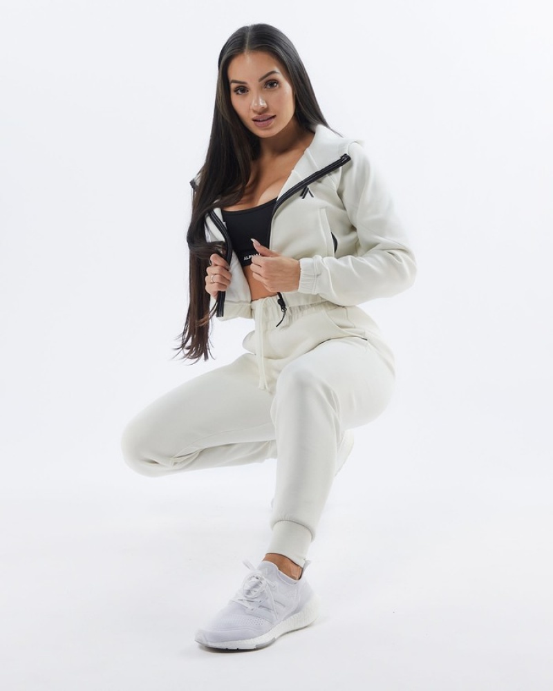 Pantaloni Jogger Dama Alphalete ELMTS Cuffed Albi | 639025-RHK