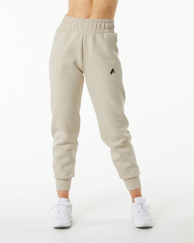 Pantaloni Jogger Dama Alphalete ELMTS Cuffed Galbeni Deschis | 417859-NCZ