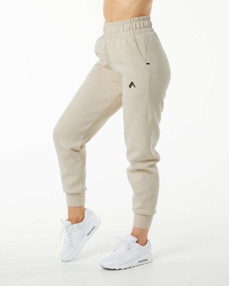Pantaloni Jogger Dama Alphalete ELMTS Cuffed Galbeni Deschis | 417859-NCZ