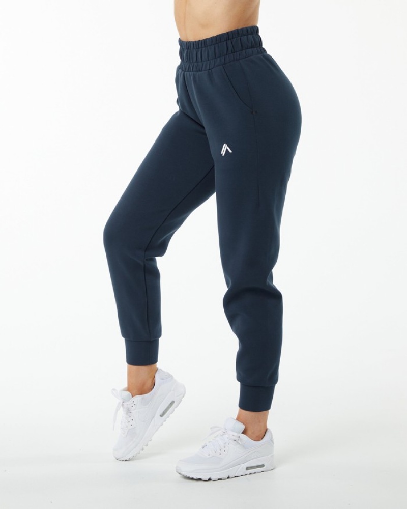 Pantaloni Jogger Dama Alphalete ELMTS Cuffed Bleumarin | 758039-ZXQ
