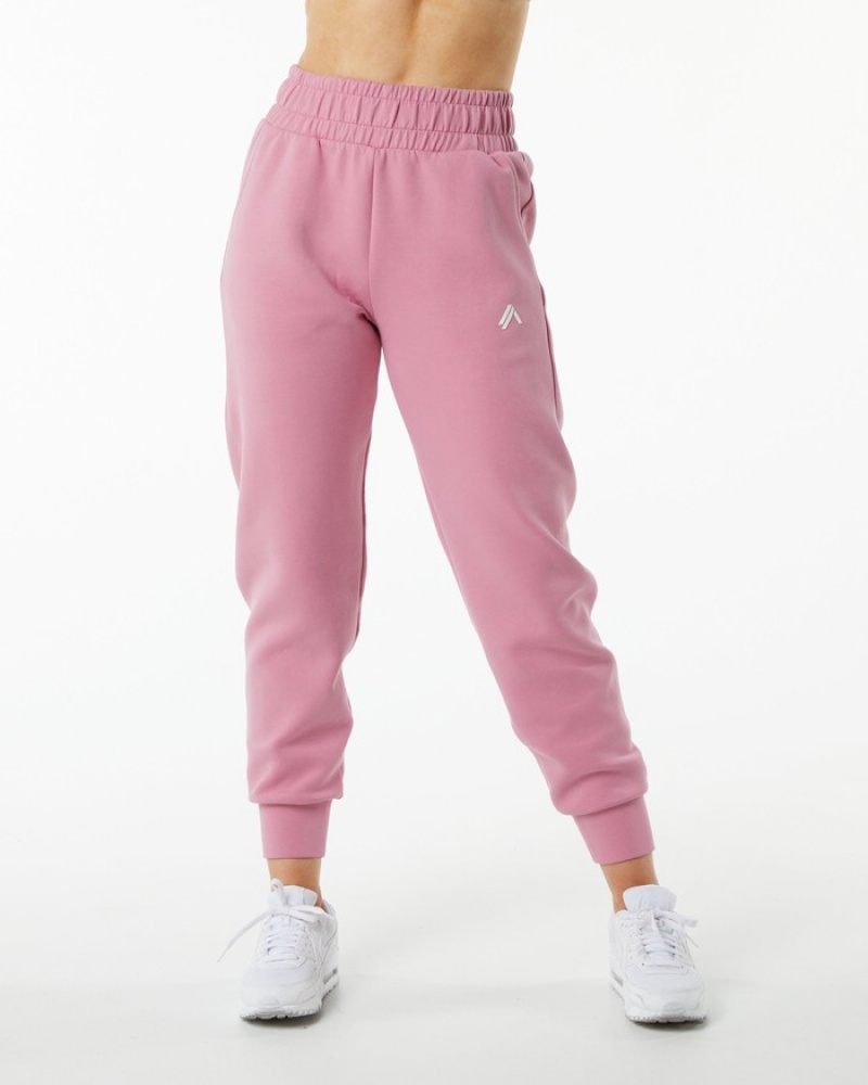 Pantaloni Jogger Dama Alphalete ELMTS Cuffed Roz | 591483-IXH