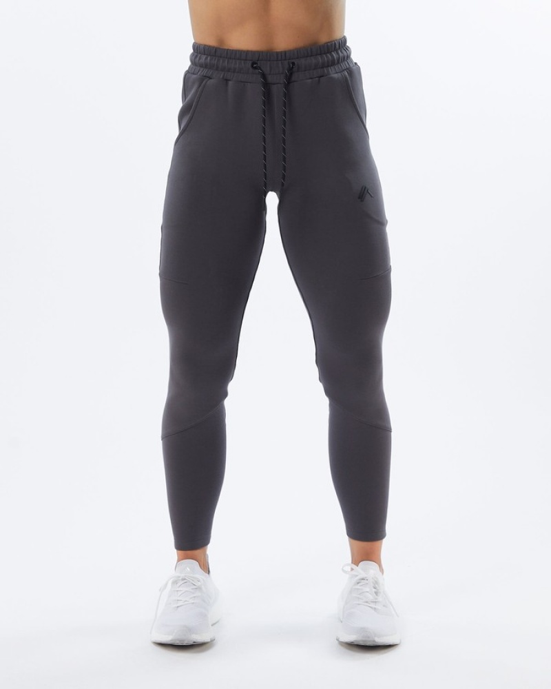 Pantaloni Jogger Dama Alphalete ELMTS Zip Gri | 063479-KJF
