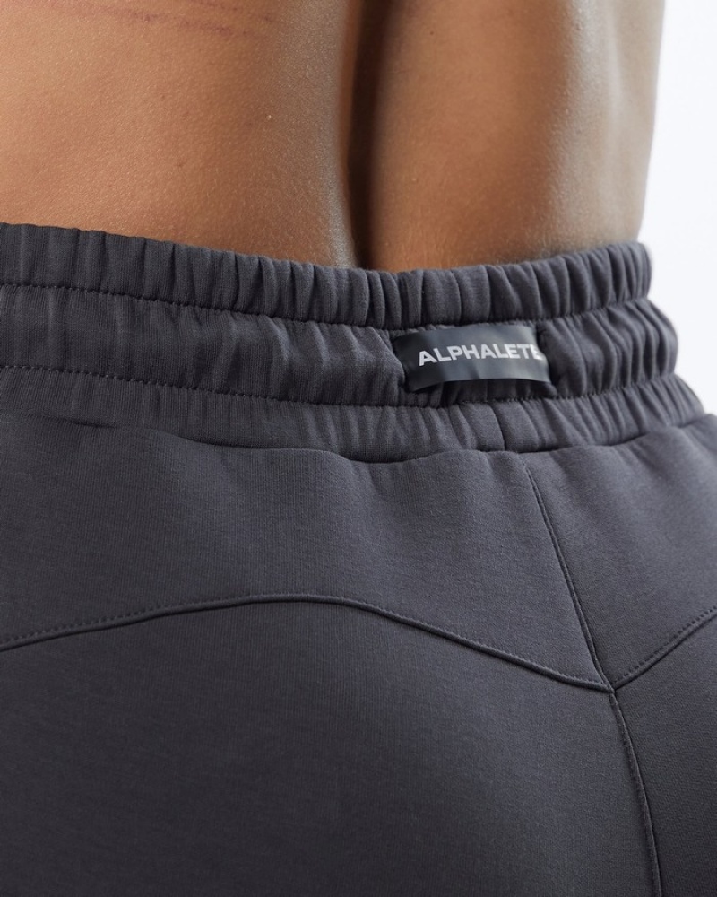 Pantaloni Jogger Dama Alphalete ELMTS Zip Gri | 063479-KJF